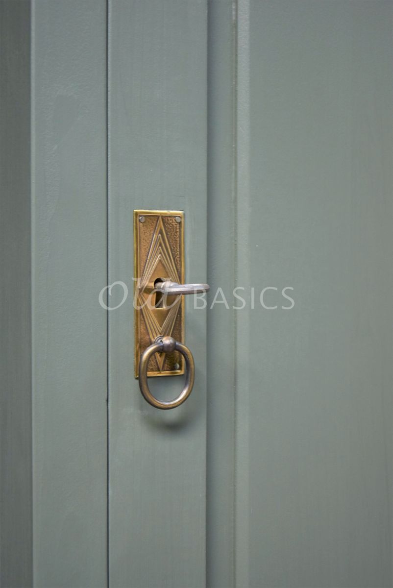 Detail van Set Smalle Kasten Vertou, 1 deuren, RAL7009, groen, grijs, materiaal hout